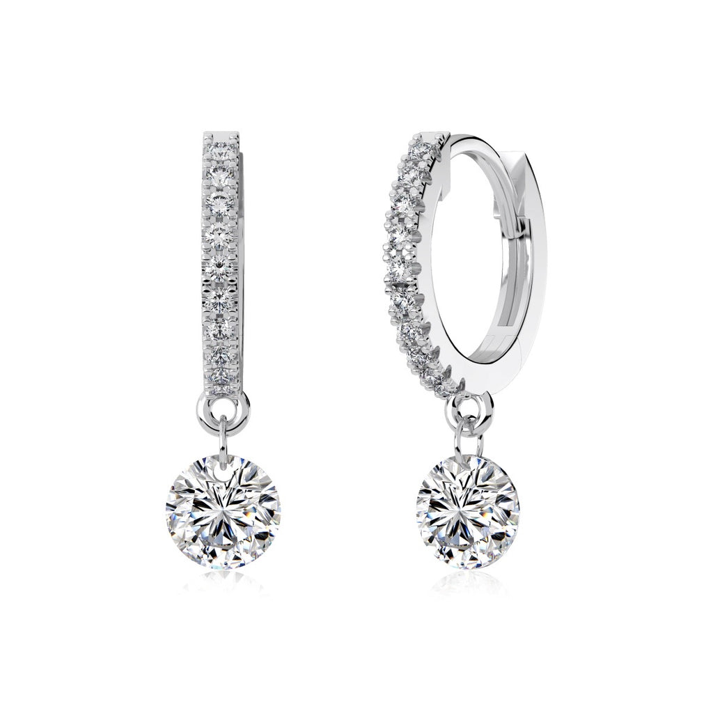 Crystal Drop Huggie Earrings in 925 sterling silver — STAUDENMANN