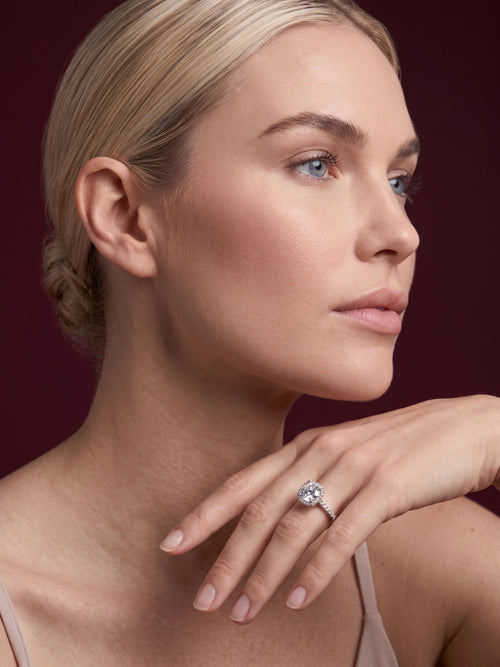 1.2ct Prestige Halo Ring in 925 sterling silver — STAUDENMANN