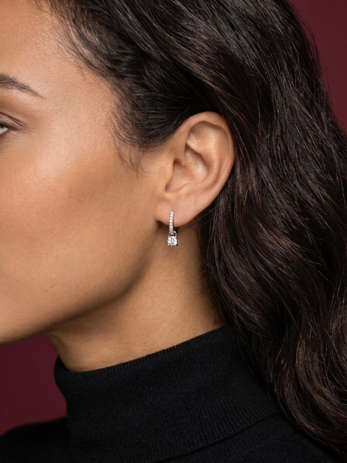 Brilliant Drop Huggie Earrings in 925 sterling silver — STAUDENMANN