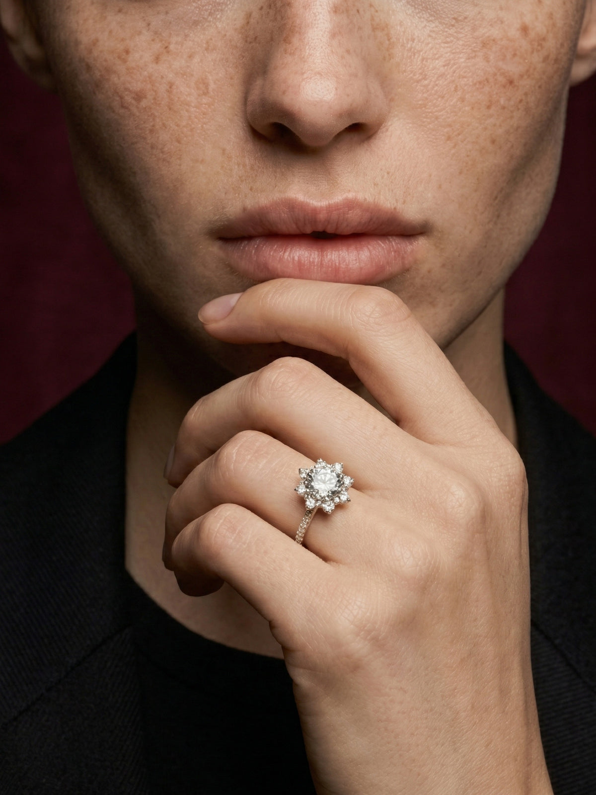 2ct Cathedral Halo Ring in 925 sterling silver — STAUDENMANN