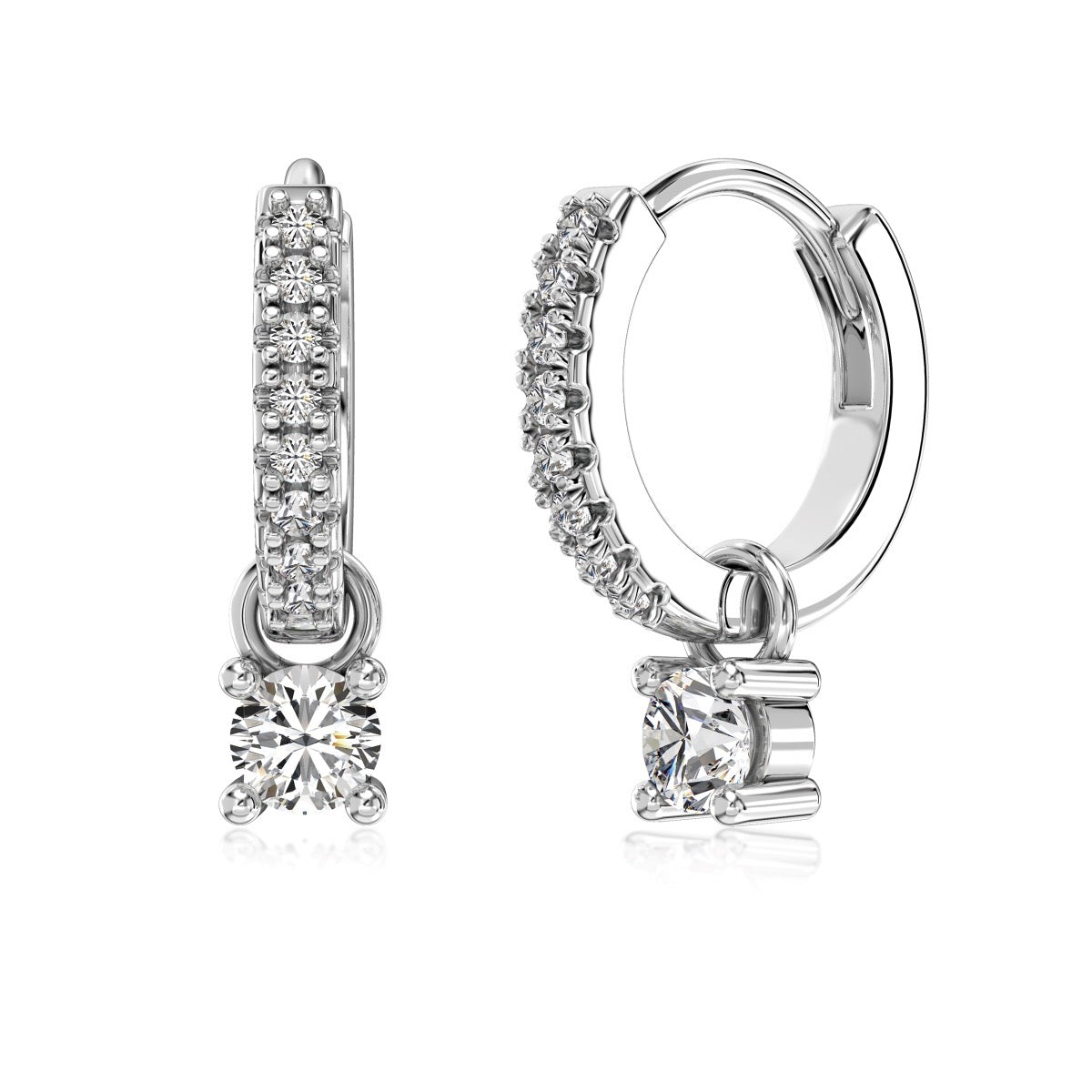 Brilliant Drop Huggie Earrings in 925 sterling silver — STAUDENMANN