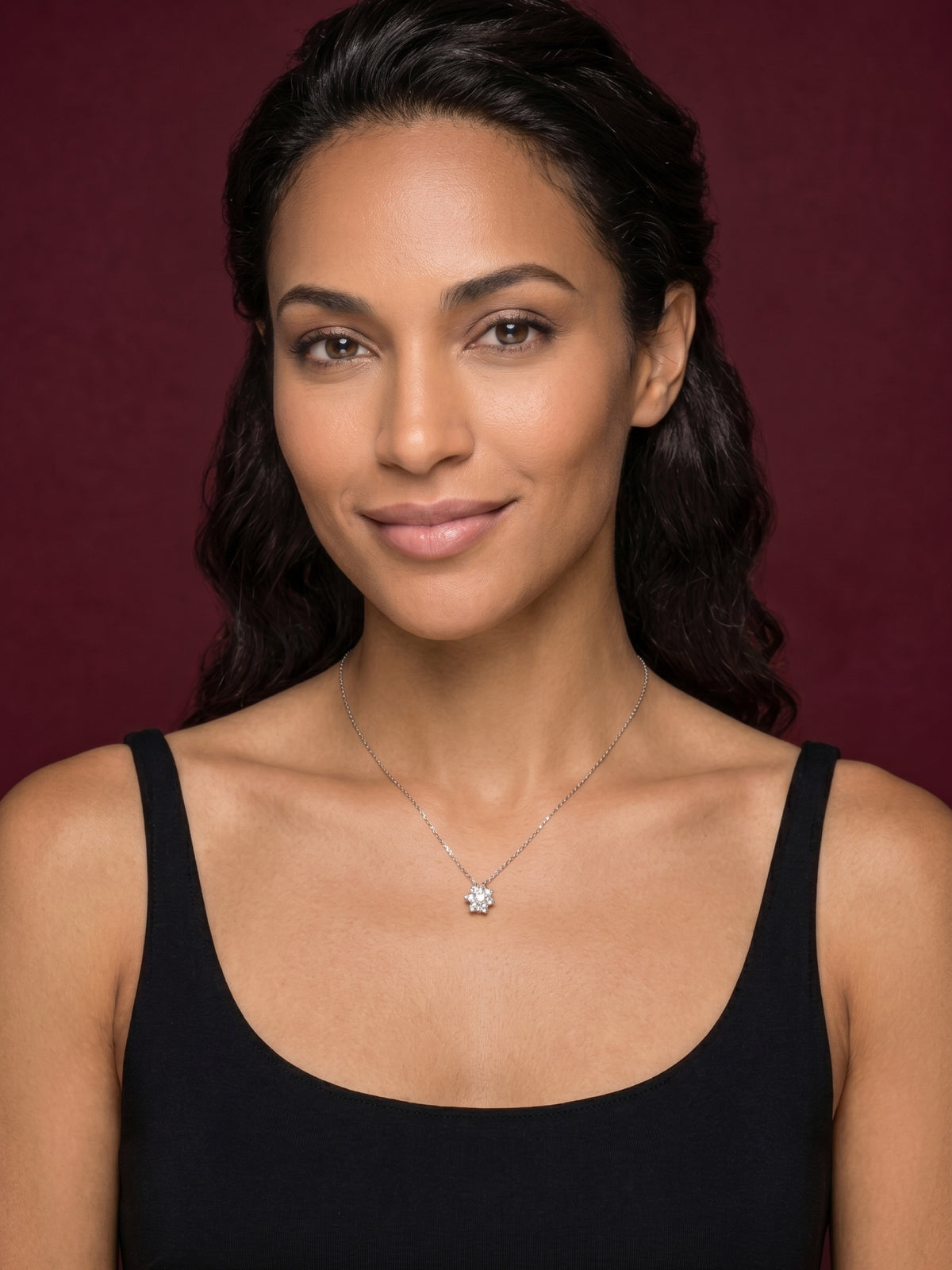 2ct Cathedral Halo Necklace in 925 sterling silver — STAUDENMANN