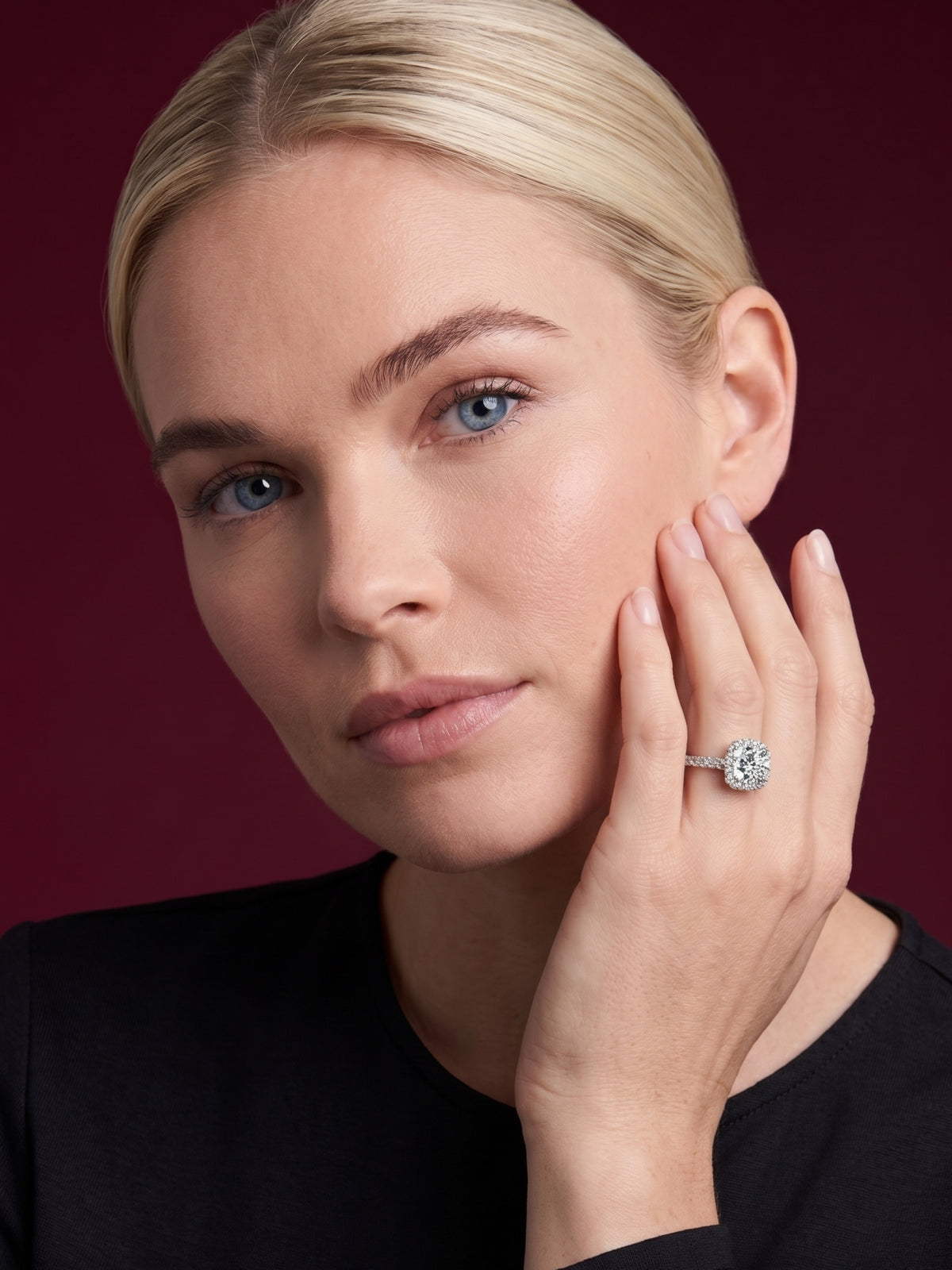 1.2ct Prestige Halo Ring in 925 sterling silver — STAUDENMANN