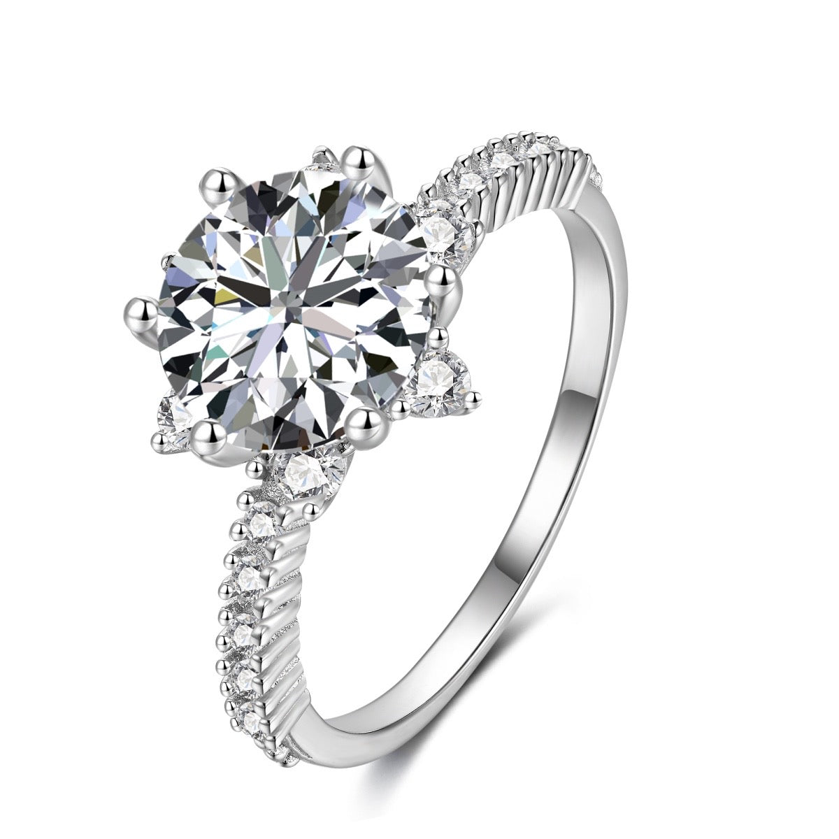 2ct Cathedral Halo Ring in 925 sterling silver — STAUDENMANN