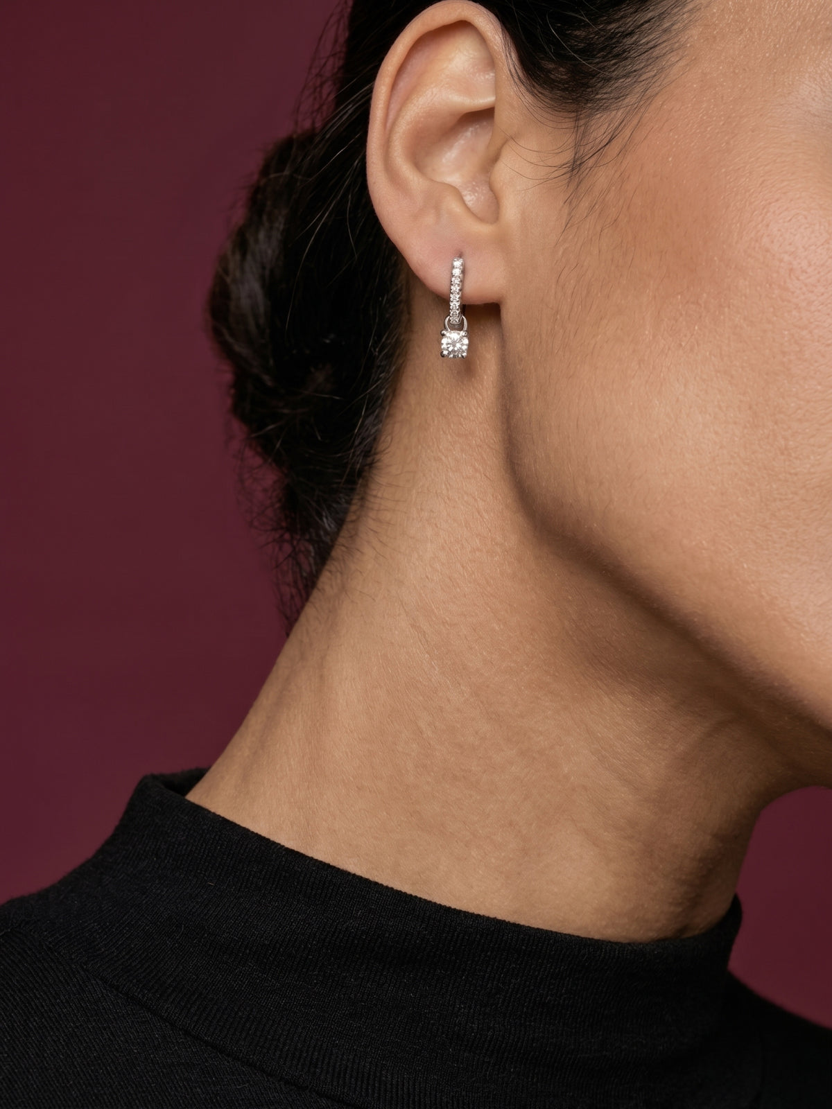 Brilliant Drop Huggie Earrings in 925 sterling silver — STAUDENMANN