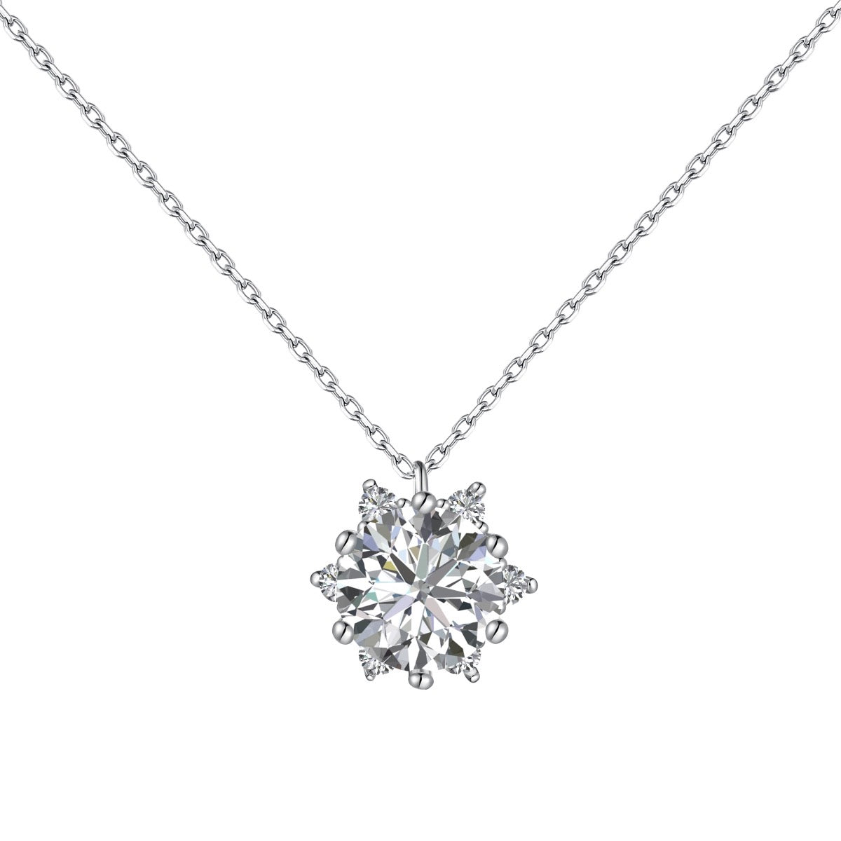 2ct Cathedral Halo Necklace in 925 sterling silver — STAUDENMANN